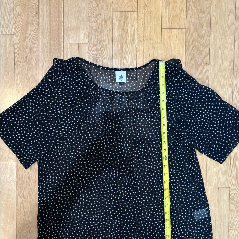 CAbi Sinatra Blouse Sheer Polka Dot Ruffle Top Black 2026 Indie Sleaze Aesthetic - Picture 7 of 8